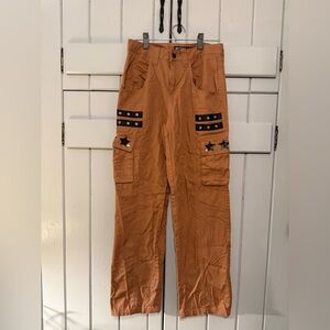 Hot Topic Brown Cargo Pants with Star Details